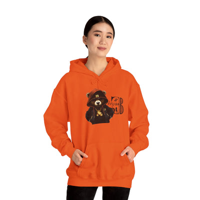 Unisex Hooded Sweatshirt 3keyz OG Teddy Drip Design Orange/Black