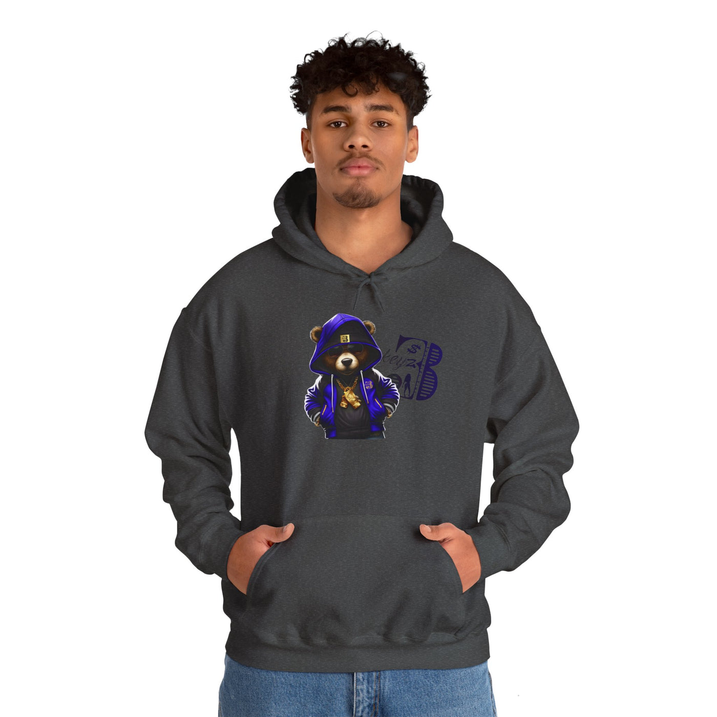 Unisex Hooded Sweatshirt 3keyz OG Teddy Drip Design Blue