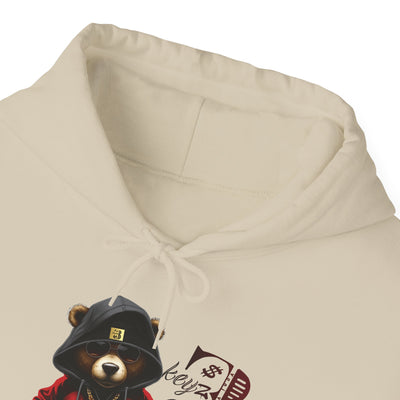 Unisex Hooded Sweatshirt 3keyz OG Teddy Drip Design Black/Red