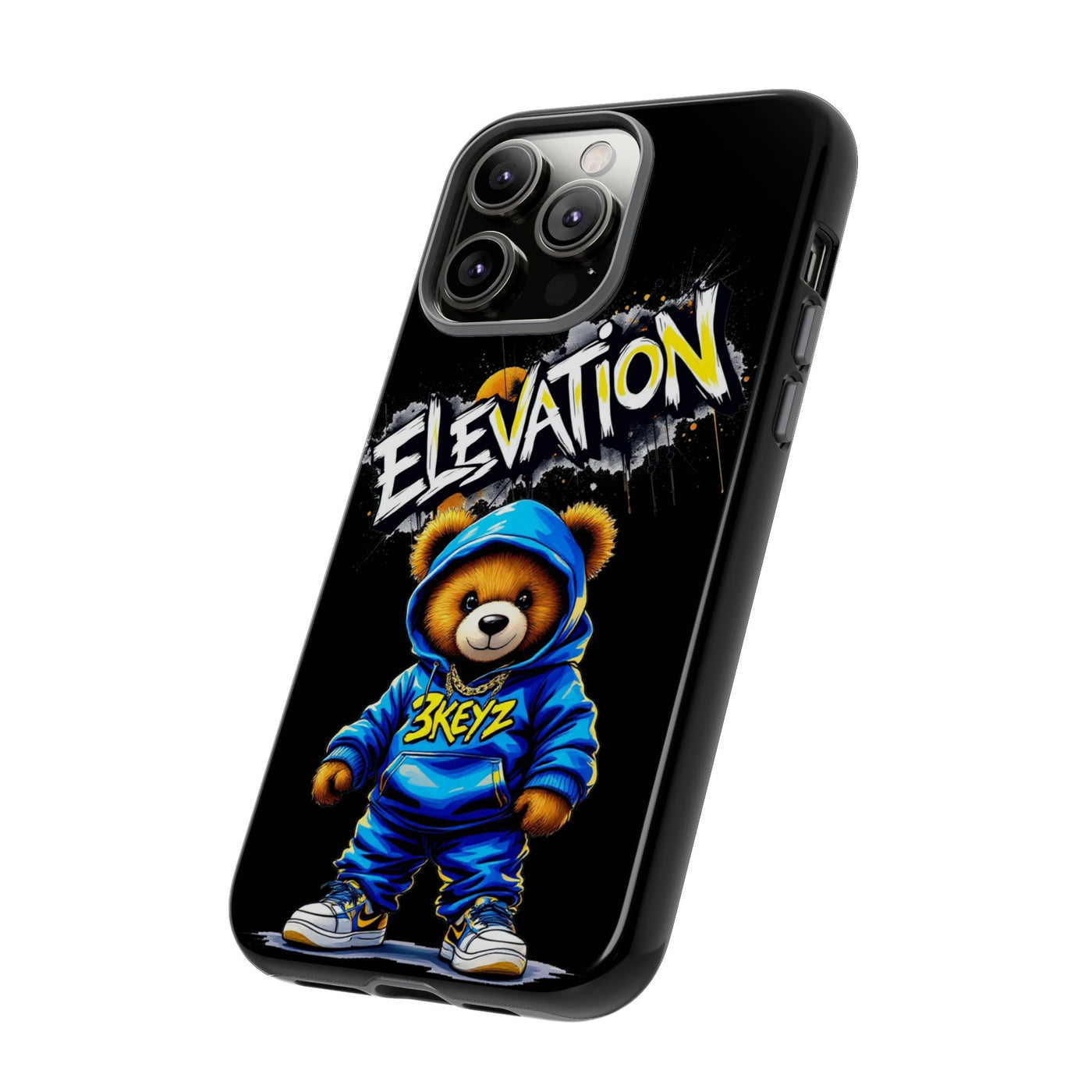 Elevated street drip Bear Black Phone Case - Tough and Trendy Design