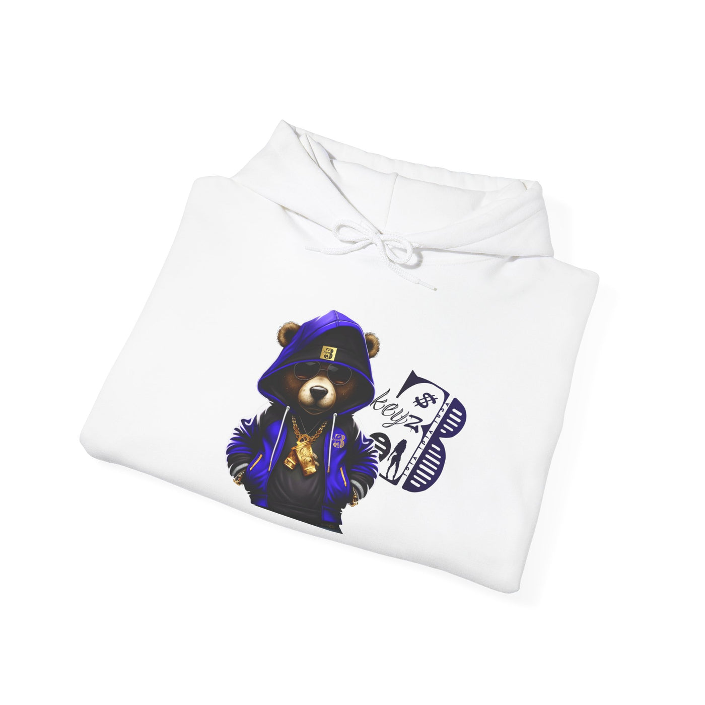 Unisex Hooded Sweatshirt 3keyz OG Teddy Drip Design Blue