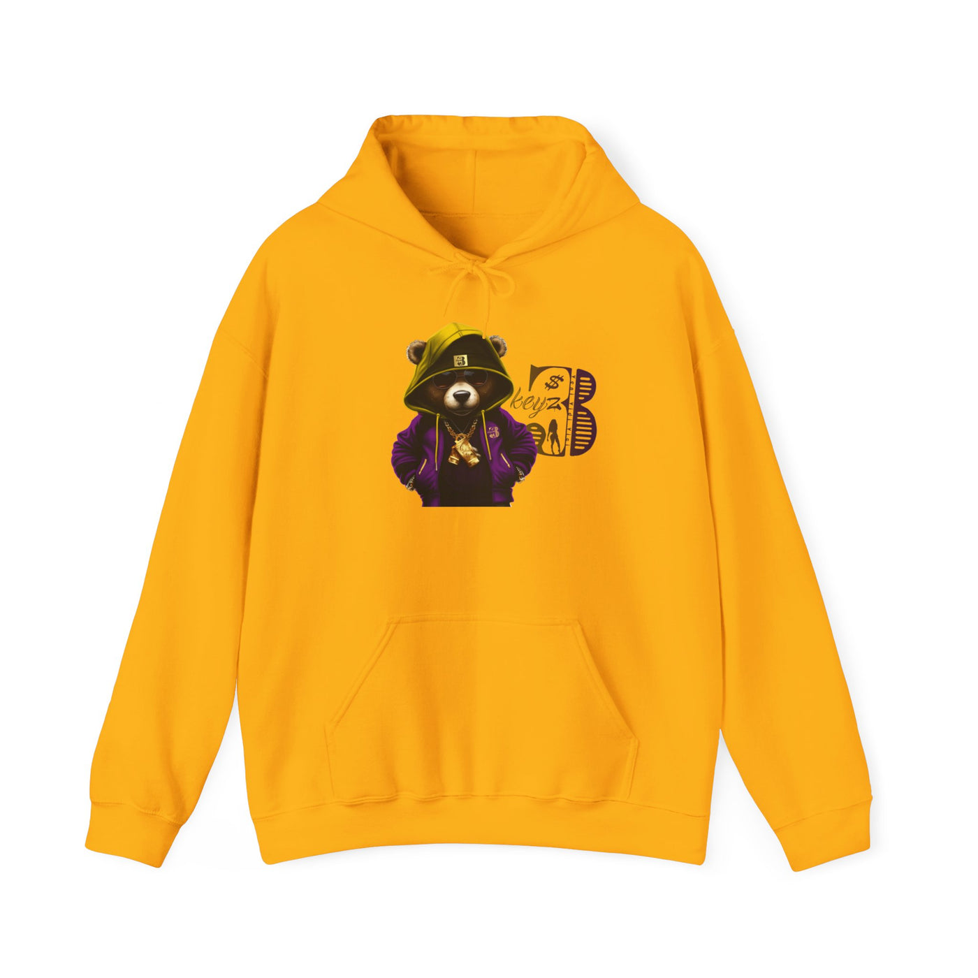 Unisex Hooded Sweatshirt 3keyz OG Teddy Drip Design Purple/Gold