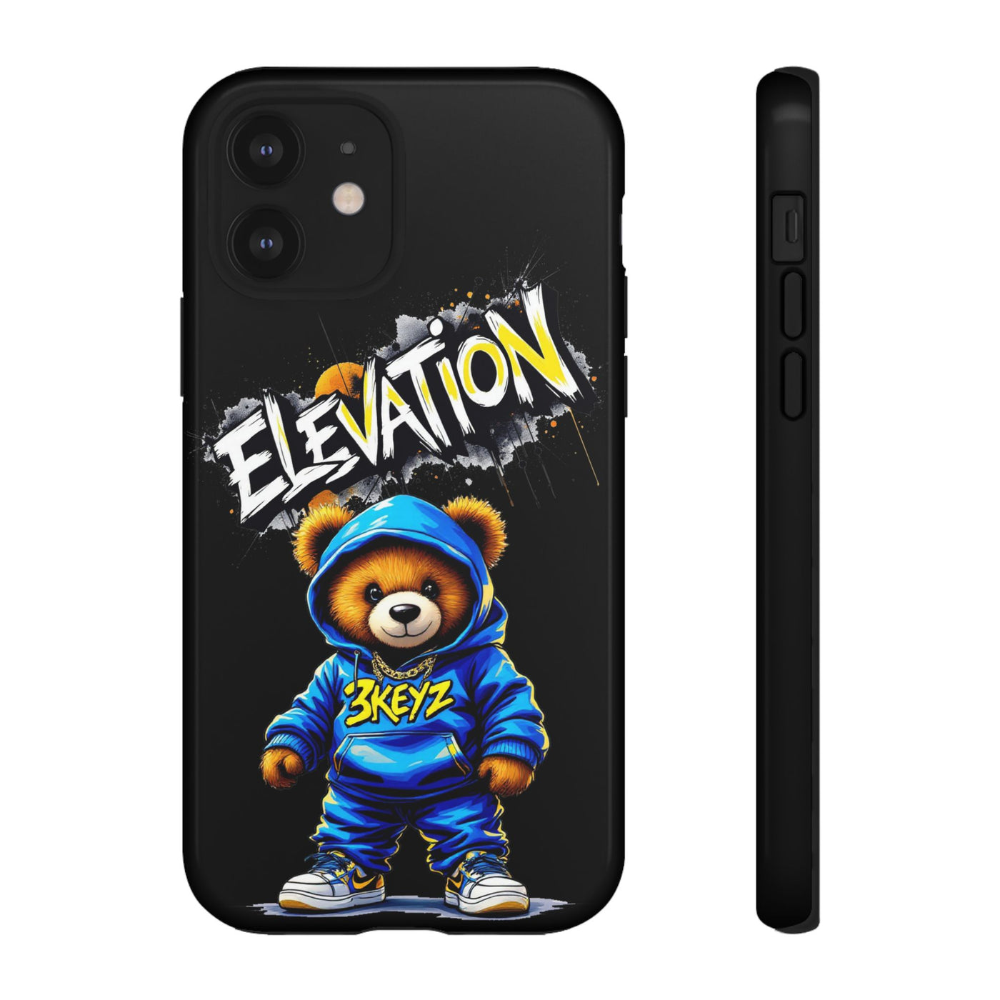 Elevated street drip Bear Black Phone Case - Tough and Trendy Design