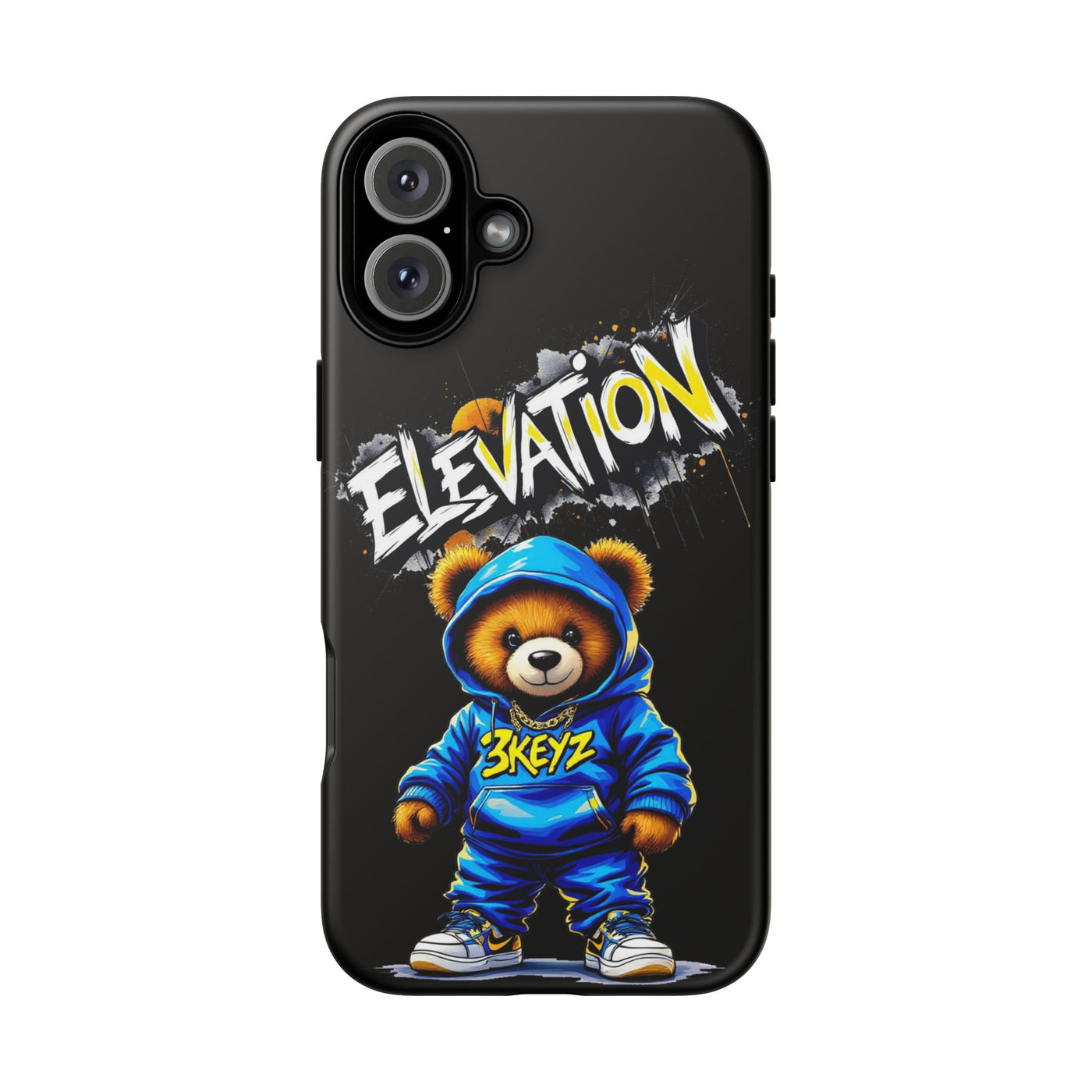 Elevated street drip Bear Black Phone Case - Tough and Trendy Design