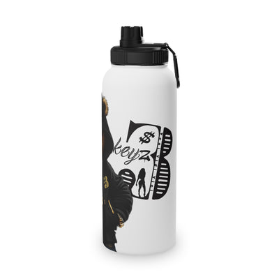 3keyz Cool Bear Black Stainless Steel Water Bottle with Sports Lid