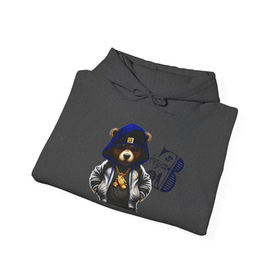 Unisex Hooded Sweatshirt 3keyz OG Teddy Drip Design Blue/Grey