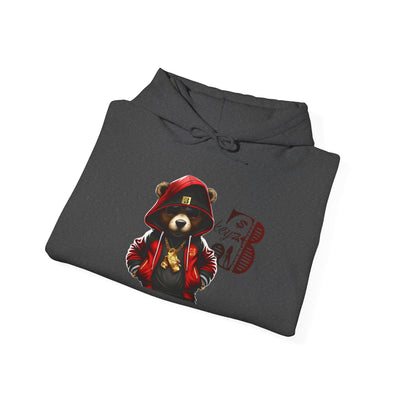 Unisex Hooded Sweatshirt 3keyz OG Teddy Drip Design Red/Black