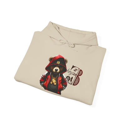 Unisex Hooded Sweatshirt 3keyz OG Teddy Drip Design Red/Black
