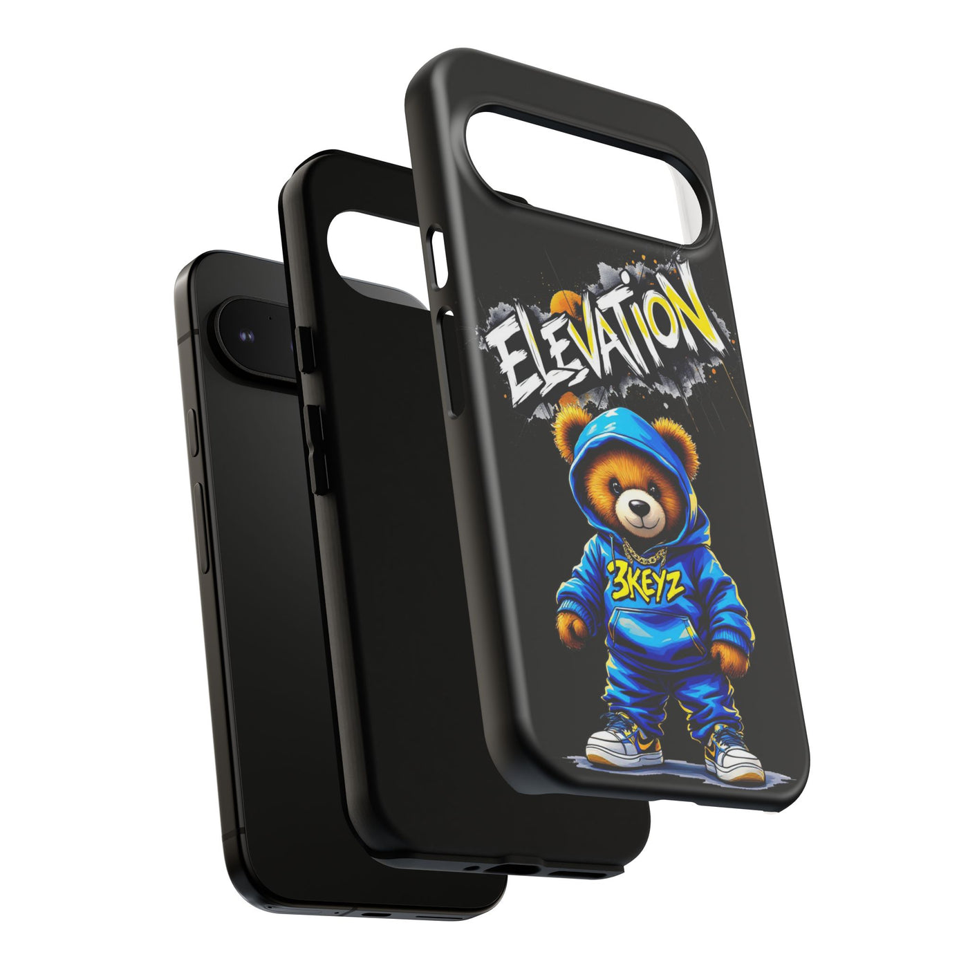 Elevated street drip Bear Black Phone Case - Tough and Trendy Design