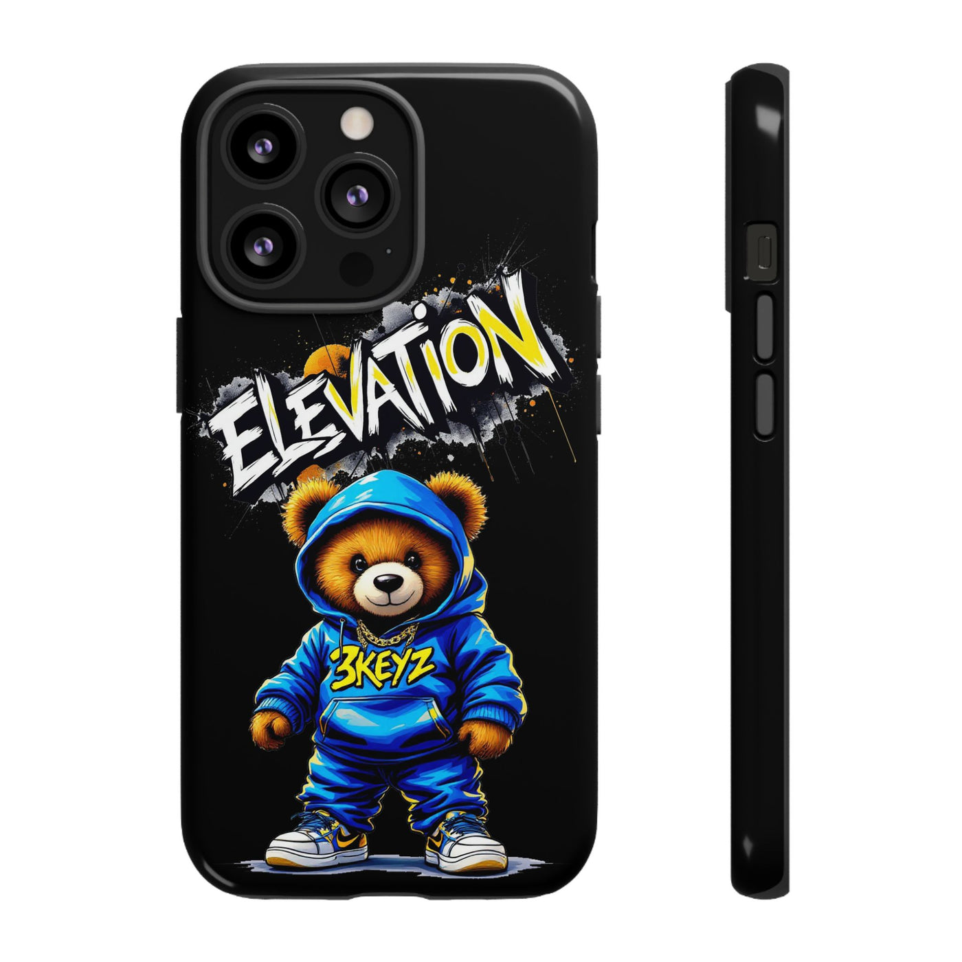 Elevated street drip Bear Black Phone Case - Tough and Trendy Design