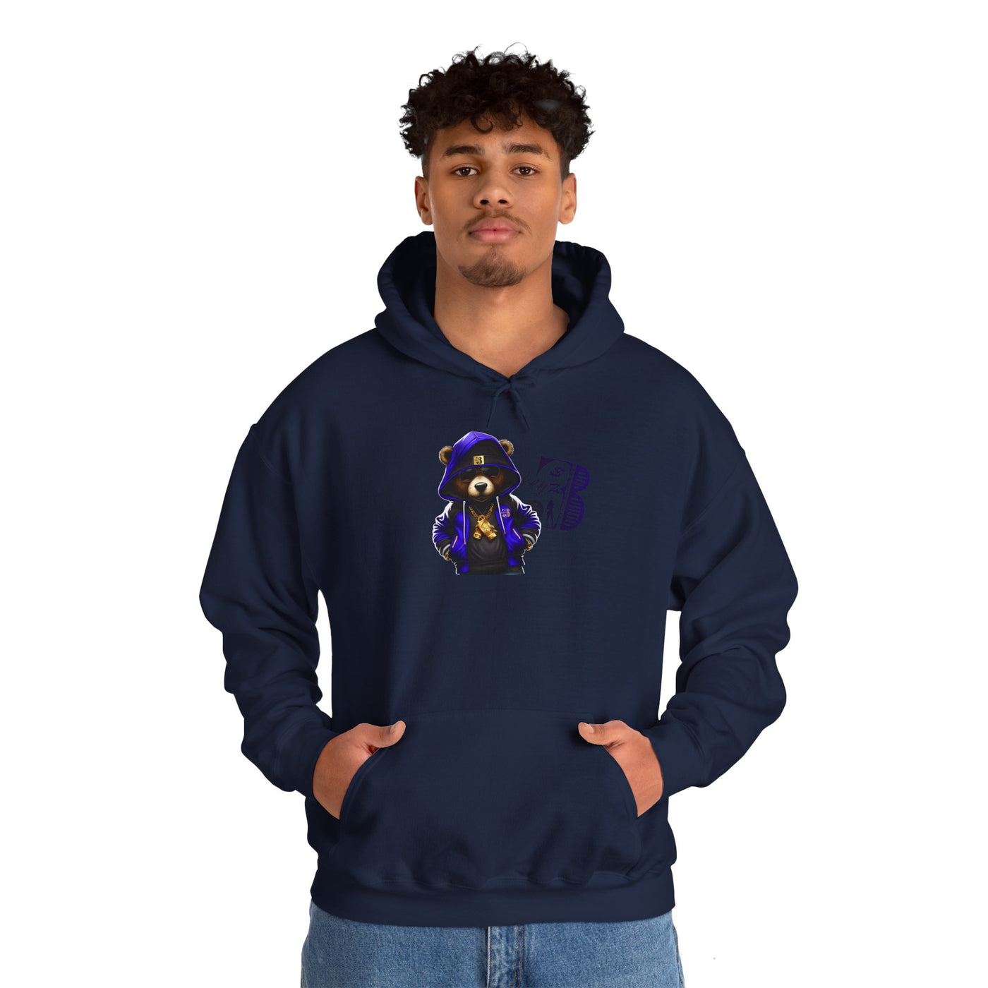 Unisex Hooded Sweatshirt 3keyz OG Teddy Drip Design Blue