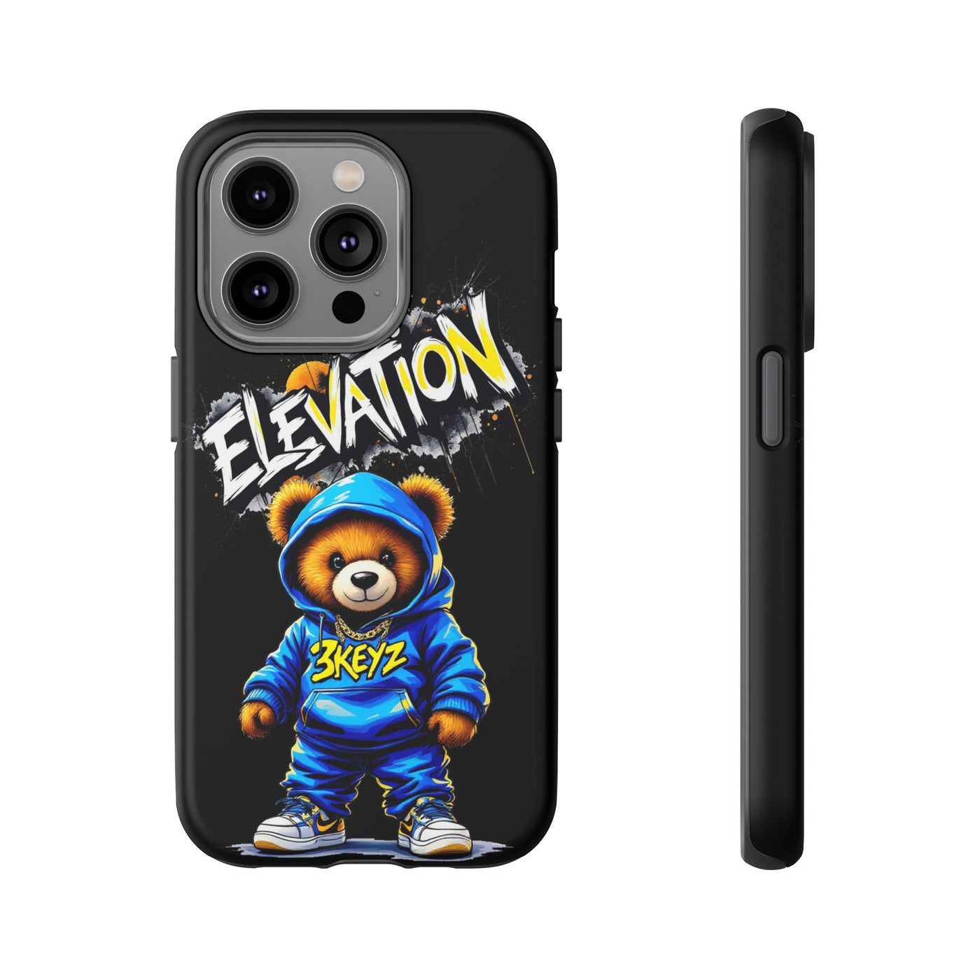 Elevated street drip Bear Black Phone Case - Tough and Trendy Design