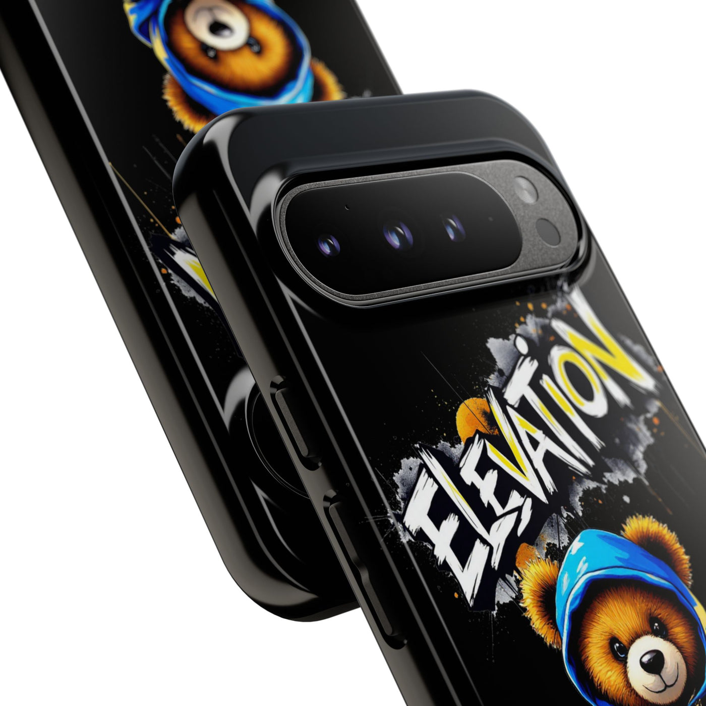 Elevated street drip Bear Black Phone Case - Tough and Trendy Design