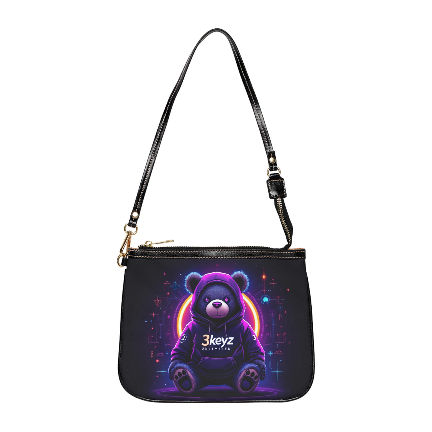 Neon Bear Shoulder Bag — Cute Teddy Graphic Small Purse