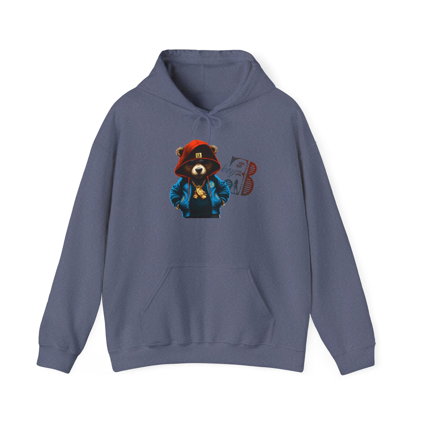 Unisex Hooded Sweatshirt 3keyz OG Teddy Drip Design Blue/Orange