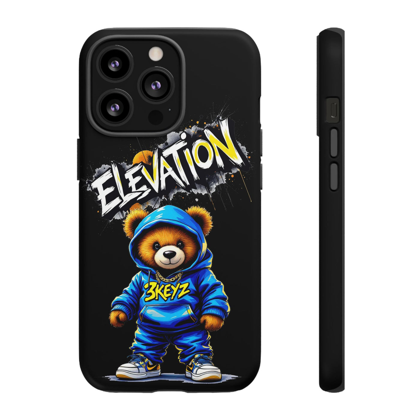 Elevated street drip Bear Black Phone Case - Tough and Trendy Design
