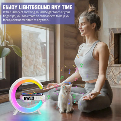 Ultimate Smart Charging Station with RGB Mood Lighting & Bluetooth Speaker | All-in-One Desk Essential