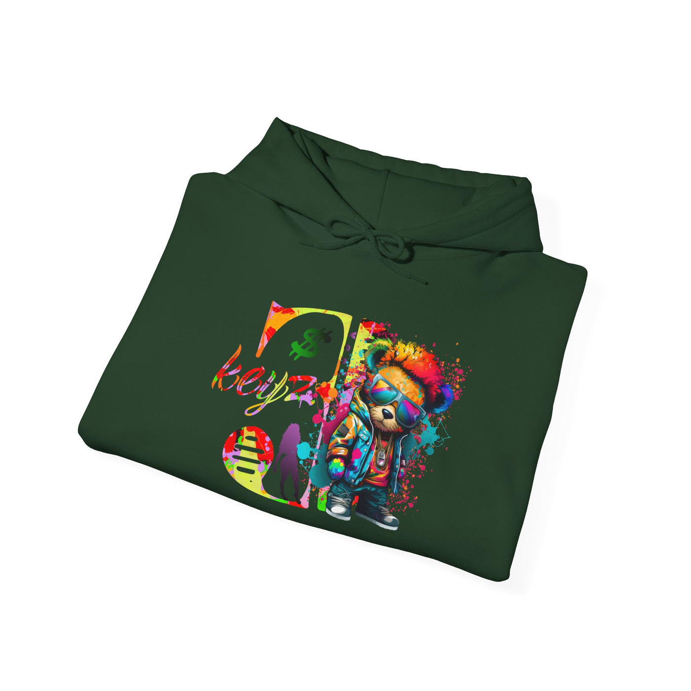 Unisex Hooded Sweatshirt 3keyz OG Teddy Drip Design Paint Splatter