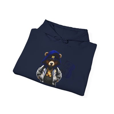 Unisex Hooded Sweatshirt 3keyz OG Teddy Drip Design Blue/Grey