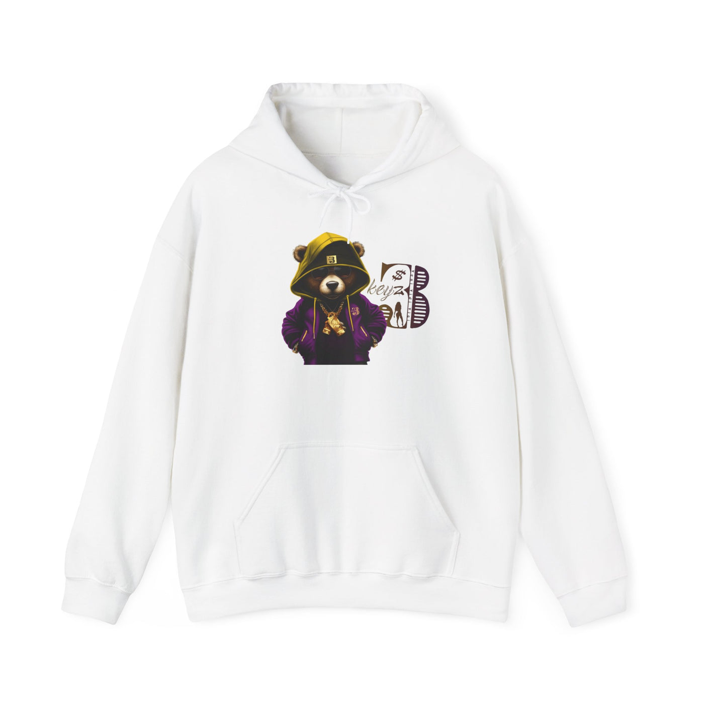 Unisex Hooded Sweatshirt 3keyz OG Teddy Drip Design Purple/Gold