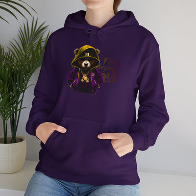 Unisex Hooded Sweatshirt 3keyz OG Teddy Drip Design Purple/Gold
