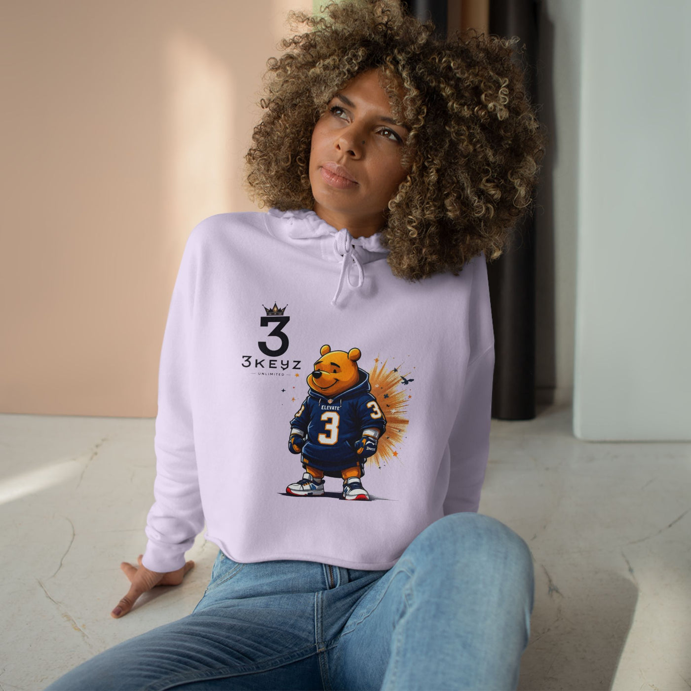 Women's Pooh Bear Crop Hoodie