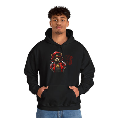 Unisex Hooded Sweatshirt 3keyz OG Teddy Drip Design Red/Black