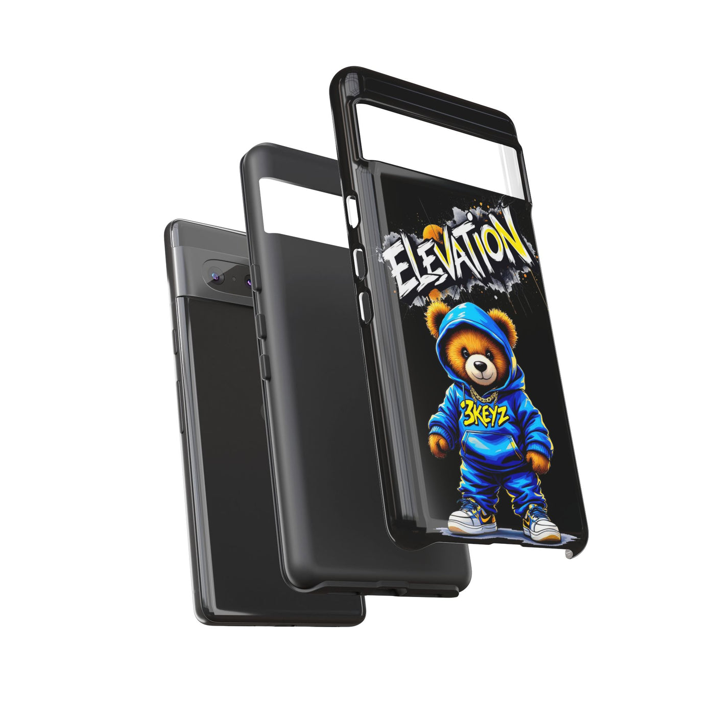 Elevated street drip Bear Black Phone Case - Tough and Trendy Design