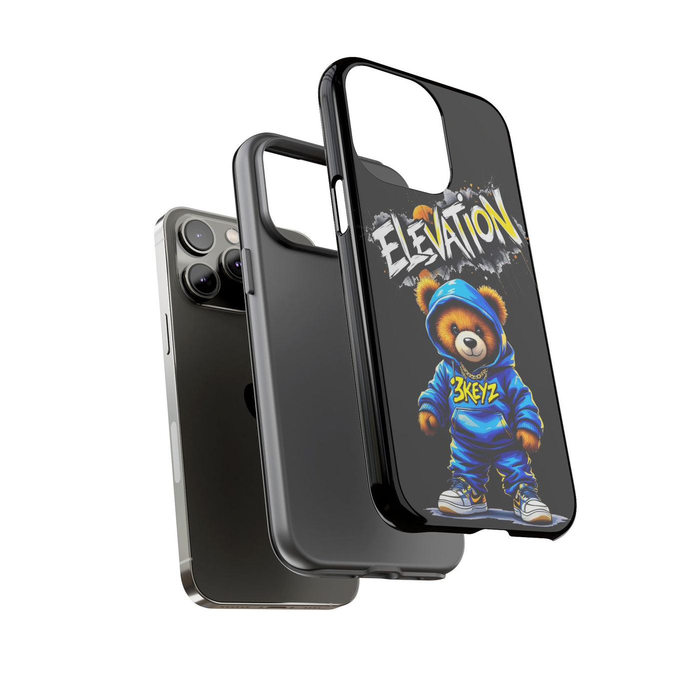 Elevated street drip Bear Black Phone Case - Tough and Trendy Design