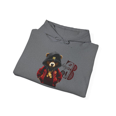 Unisex Hooded Sweatshirt 3keyz OG Teddy Drip Design Black/Red