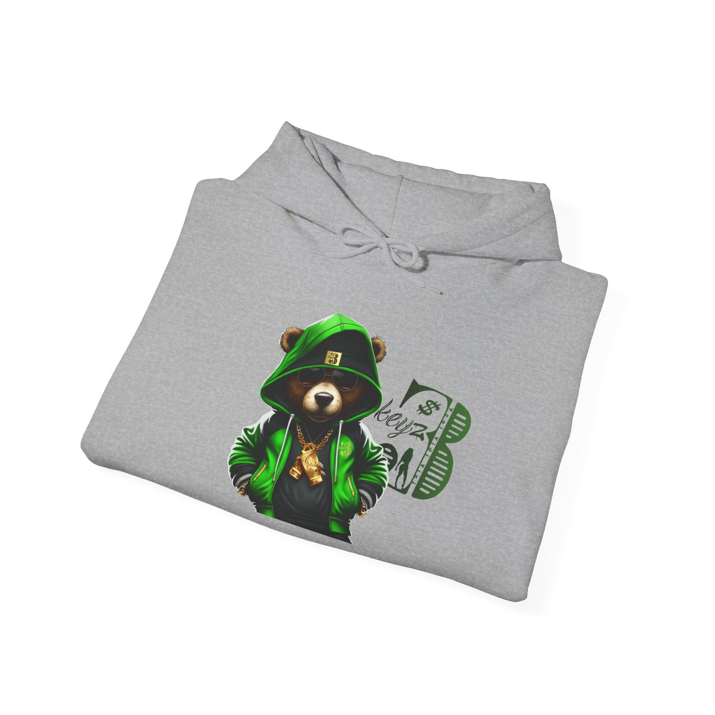 Unisex Hooded Sweatshirt 3keyz OG Teddy Drip Design Lime
