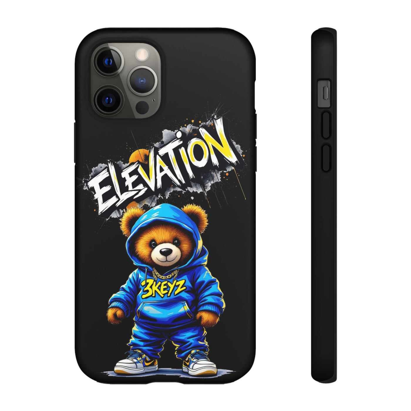 Elevated street drip Bear Black Phone Case - Tough and Trendy Design