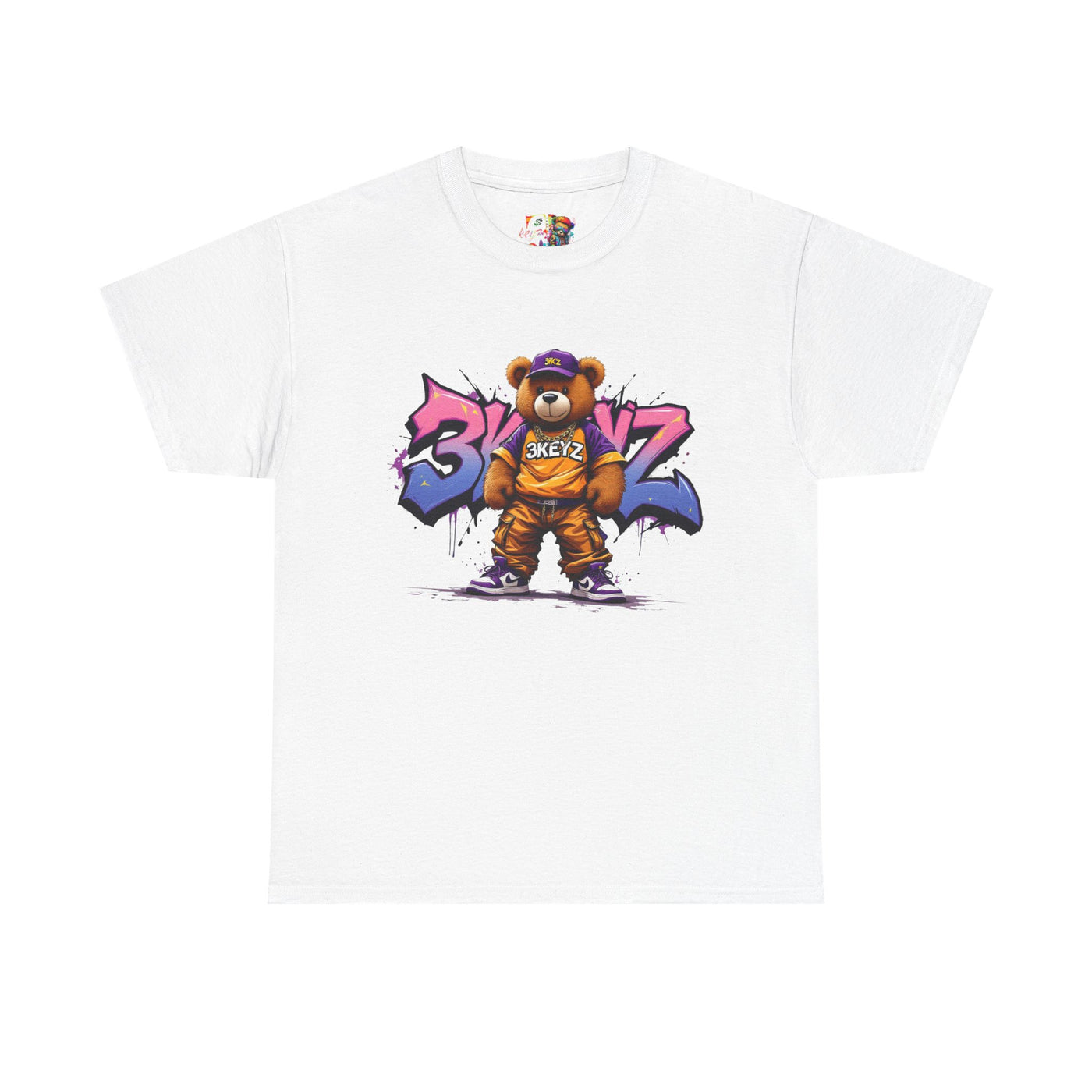 Teddy Drip Unisex Tee in Pink and Purple