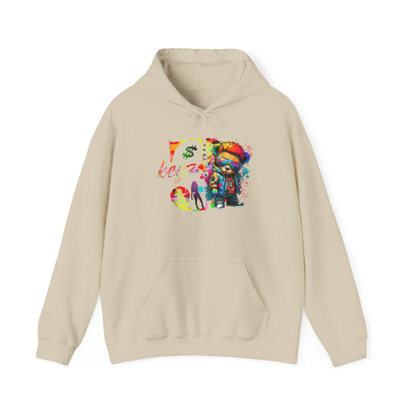 Unisex Hooded Sweatshirt 3keyz OG Teddy Drip Design Paint Splatter
