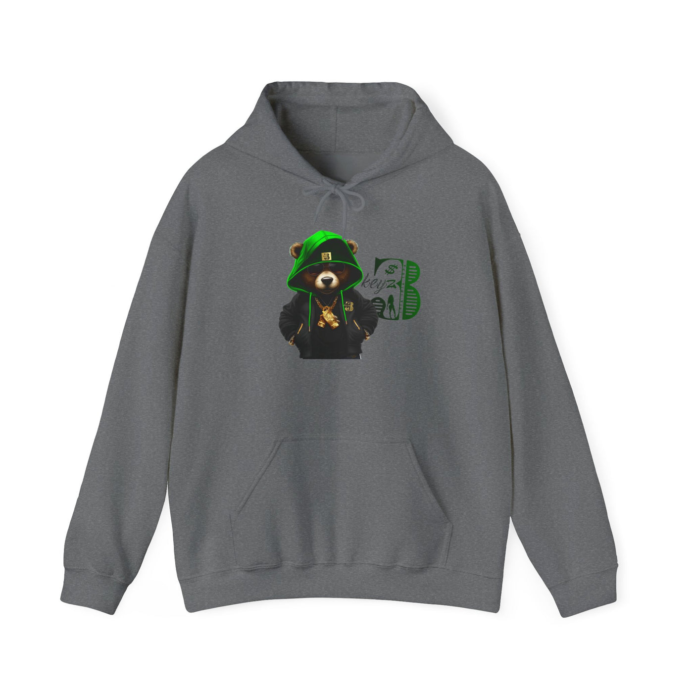 Unisex Hooded Sweatshirt 3keyz OG Teddy Drip Design Lime/Black