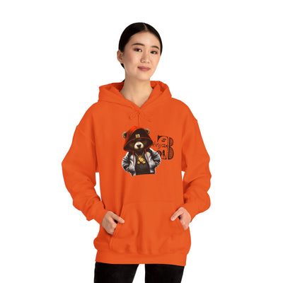 Unisex Hooded Sweatshirt 3keyz OG Teddy Drip Design Orange/White