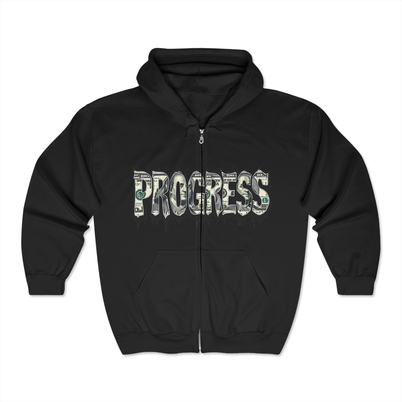 Hoodie - Progress Black/Blue OG Teddy Drip Sweatshirt