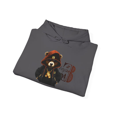 Unisex Hooded Sweatshirt 3keyz OG Teddy Drip Design Orange/Black