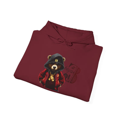 Unisex Hooded Sweatshirt 3keyz OG Teddy Drip Design Black/Red