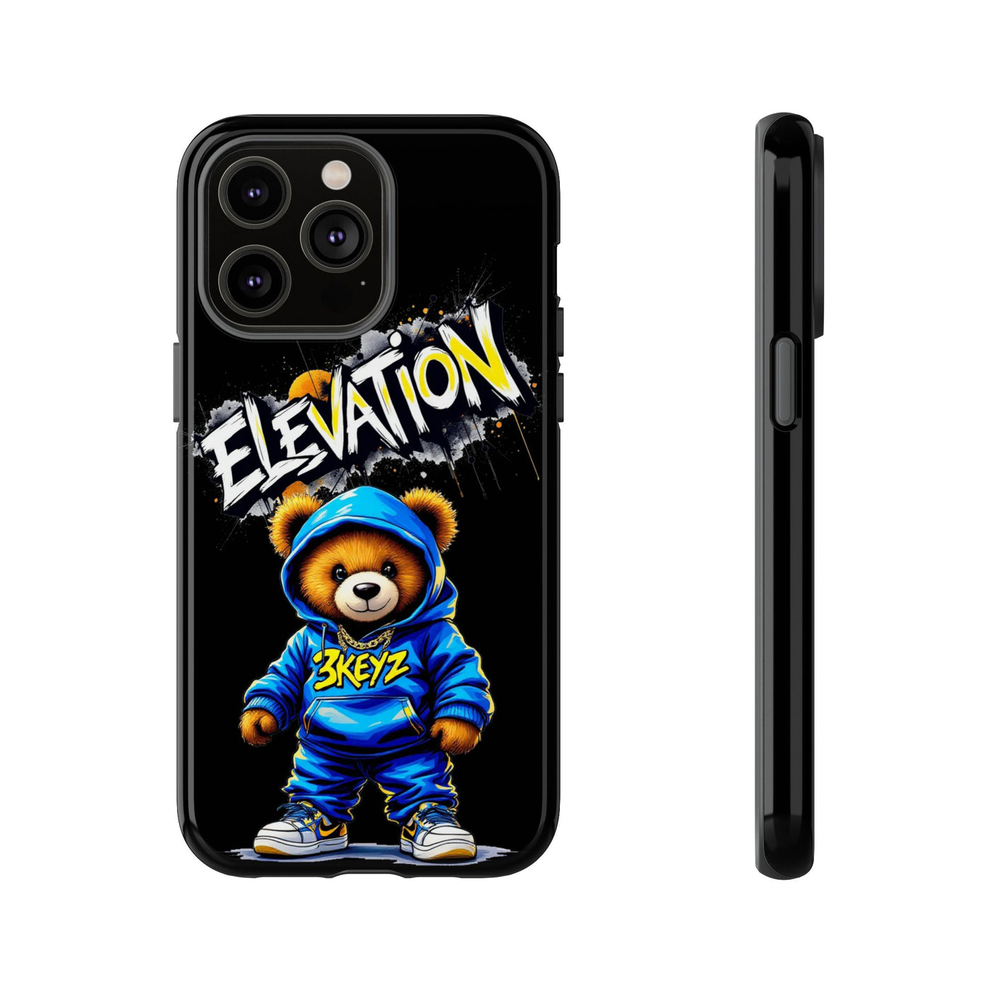Elevated street drip Bear Black Phone Case - Tough and Trendy Design
