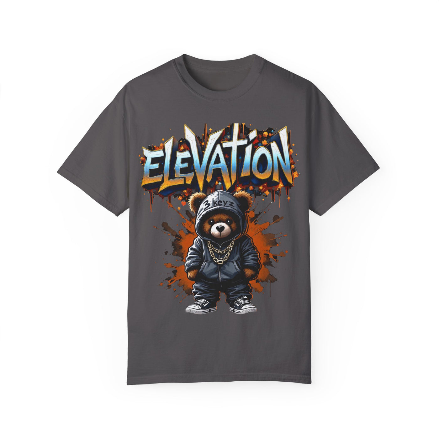 Street Drip T-shirt - Elevation Teddy Drip Orange Fierce