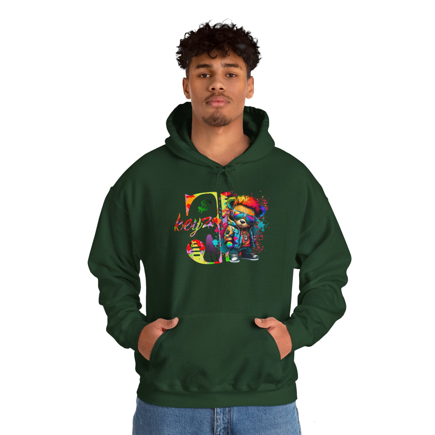 Unisex Hooded Sweatshirt 3keyz OG Teddy Drip Design Paint Splatter