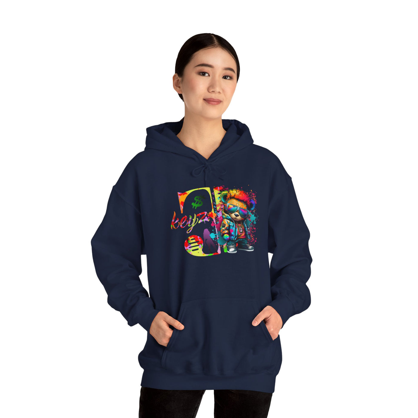 Unisex Hooded Sweatshirt 3keyz OG Teddy Drip Design Paint Splatter