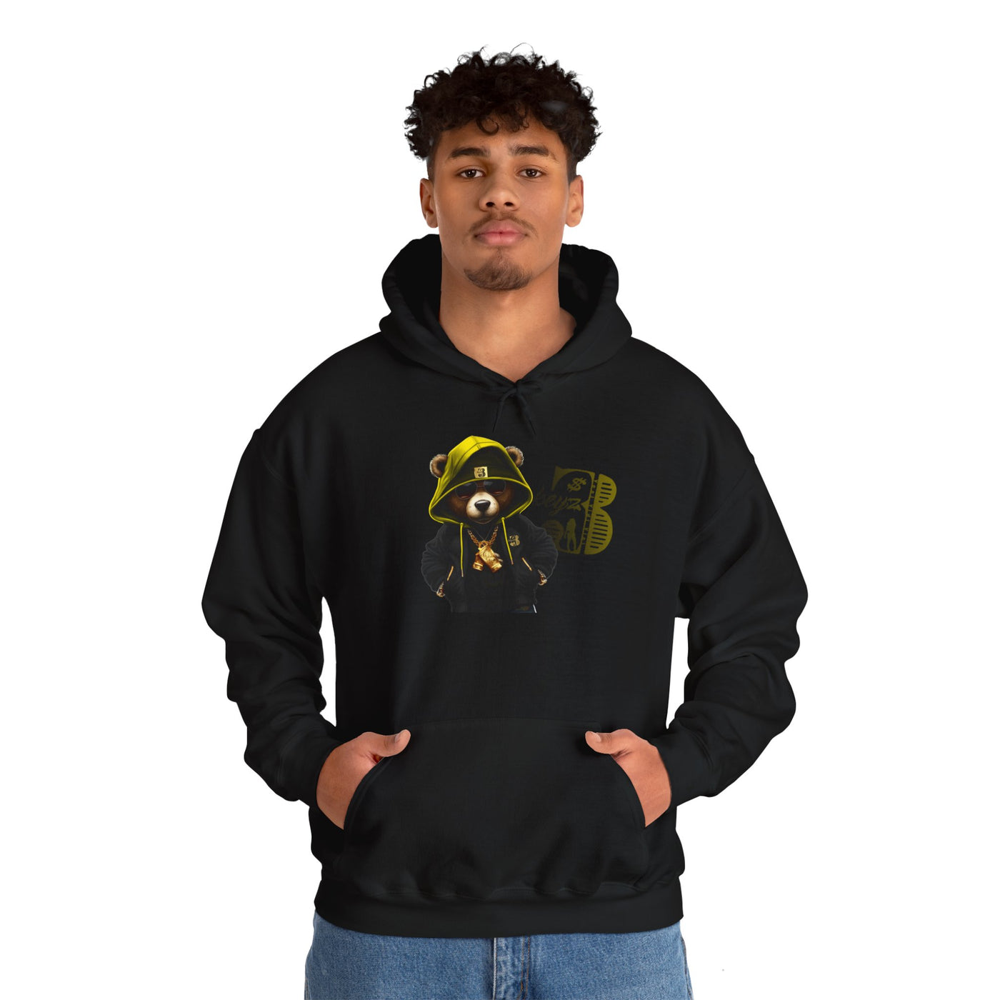 Unisex Hooded Sweatshirt 3keyz OG Teddy Drip Design Yellow