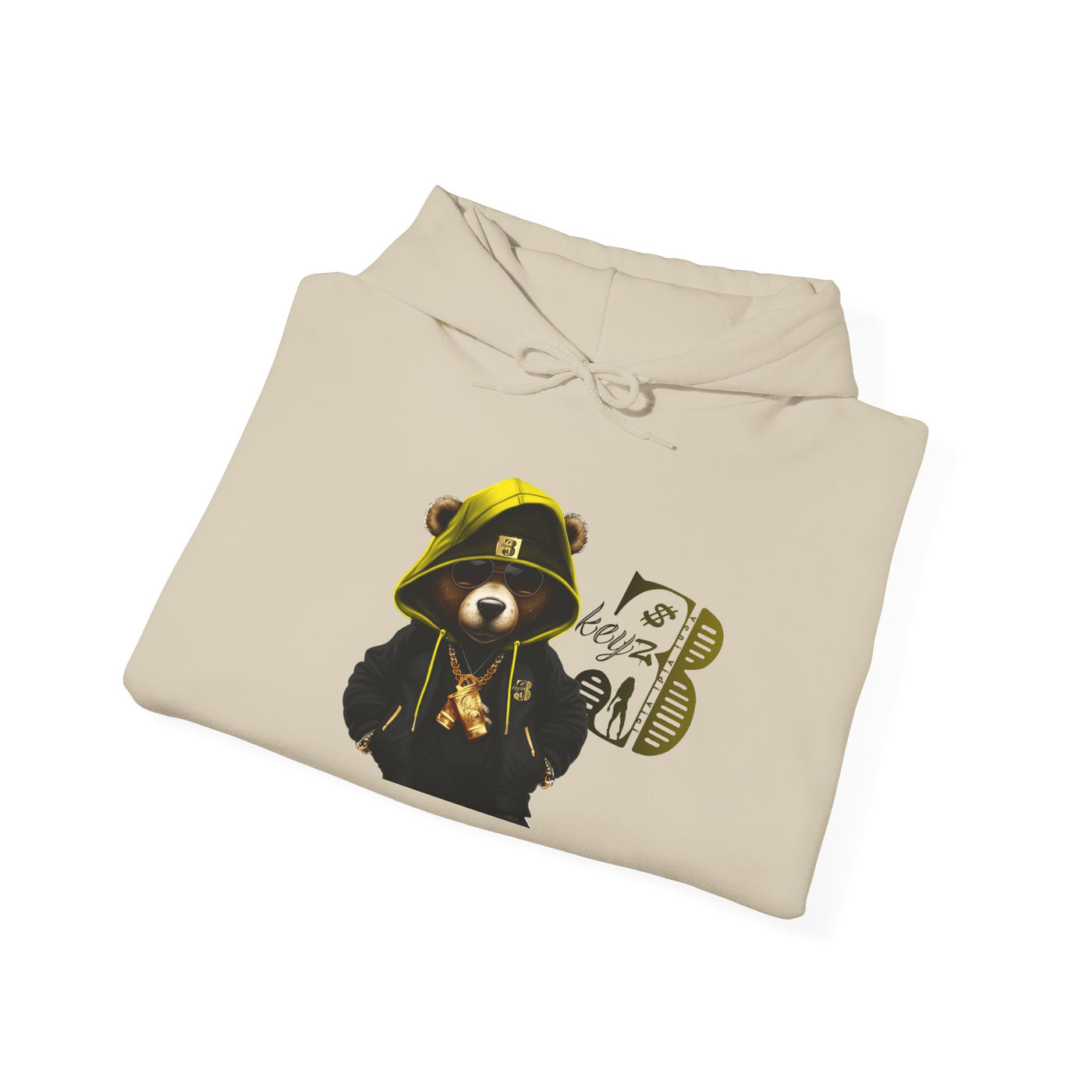 Unisex Hooded Sweatshirt 3keyz OG Teddy Drip Design Yellow