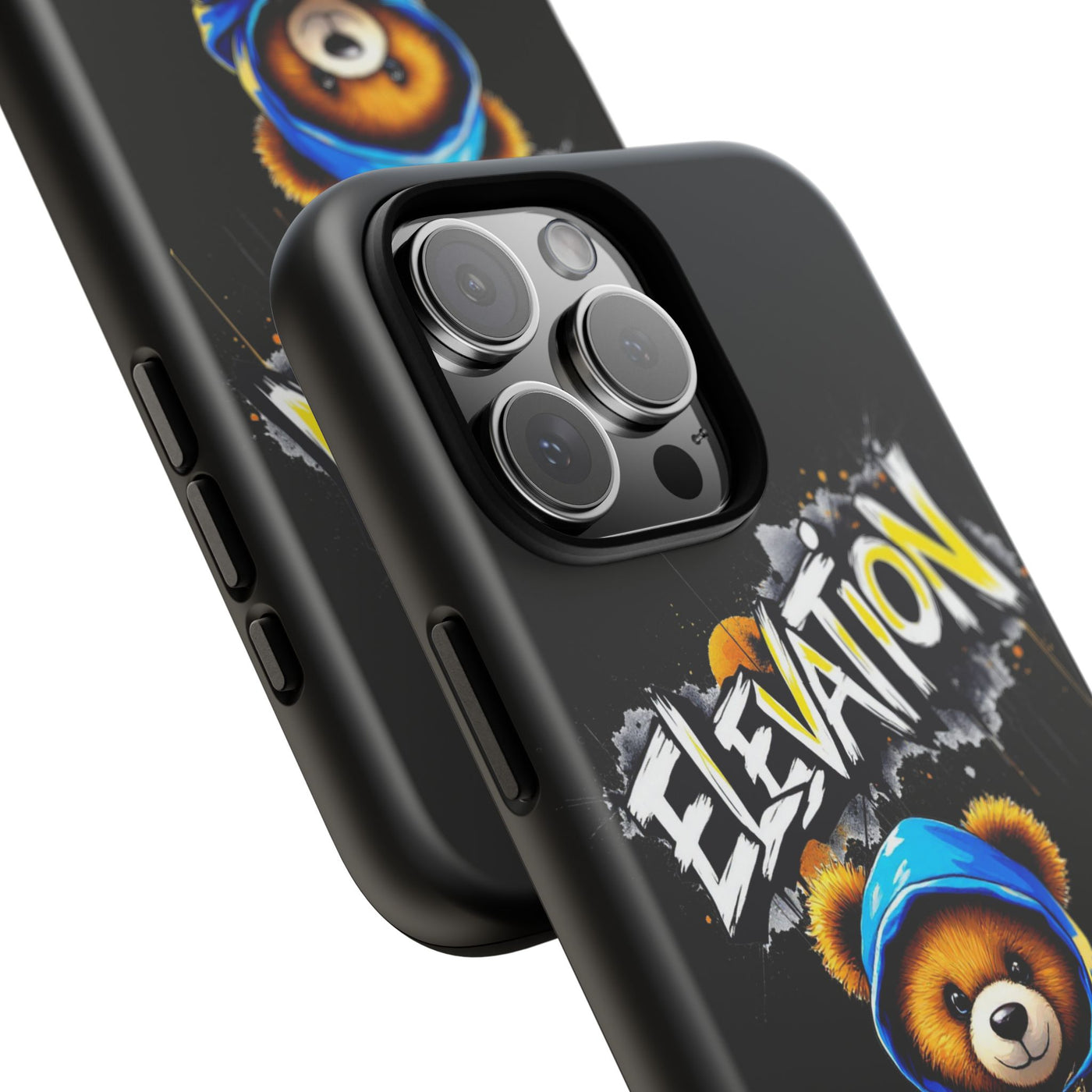 Elevated street drip Bear Black Phone Case - Tough and Trendy Design