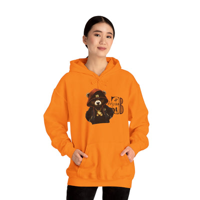 Unisex Hooded Sweatshirt 3keyz OG Teddy Drip Design Orange/Black