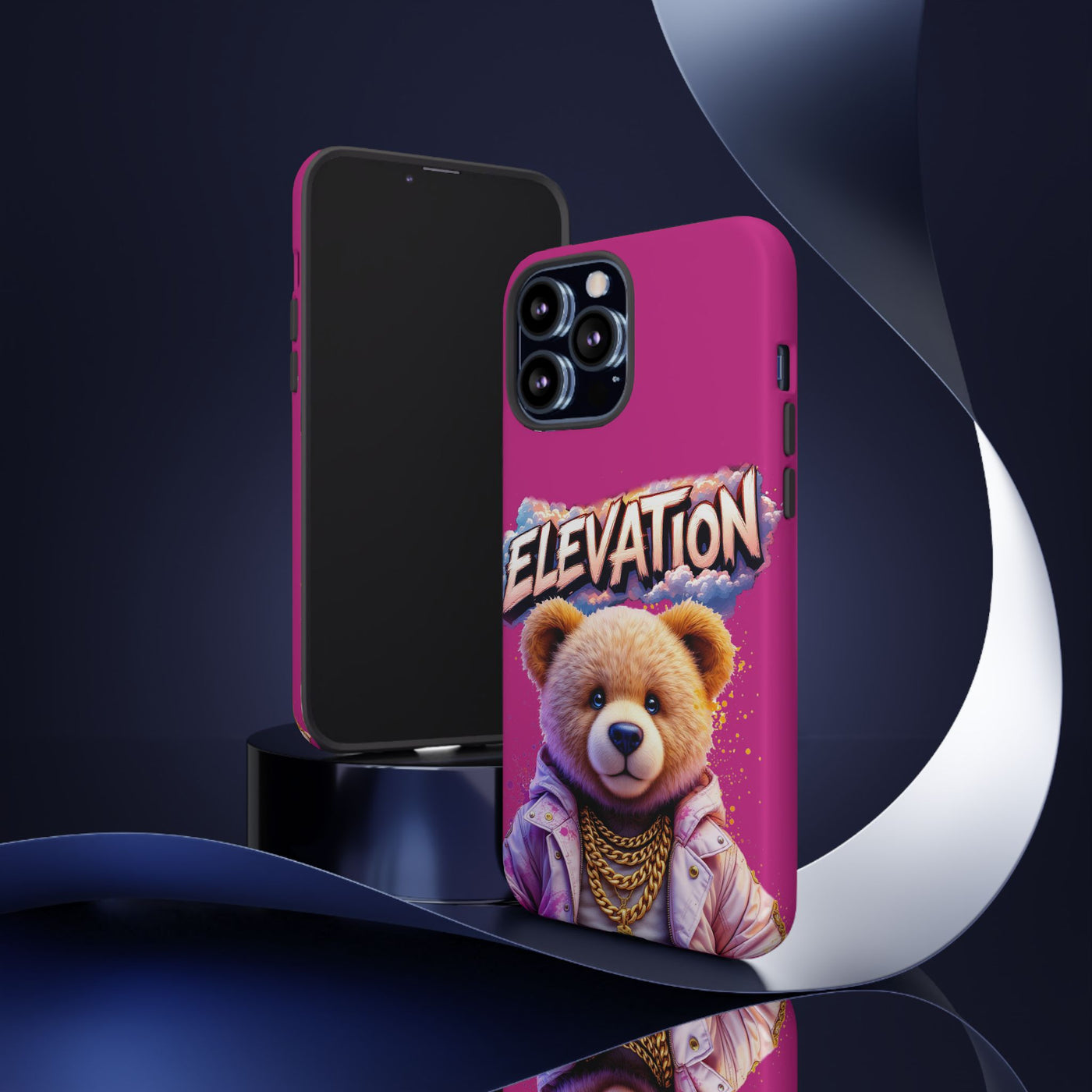Elevated street drip Bear Pink Phone Case - Tough and Trendy Design