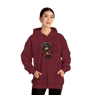 Unisex Hooded Sweatshirt 3keyz OG Teddy Drip Design Black/Red