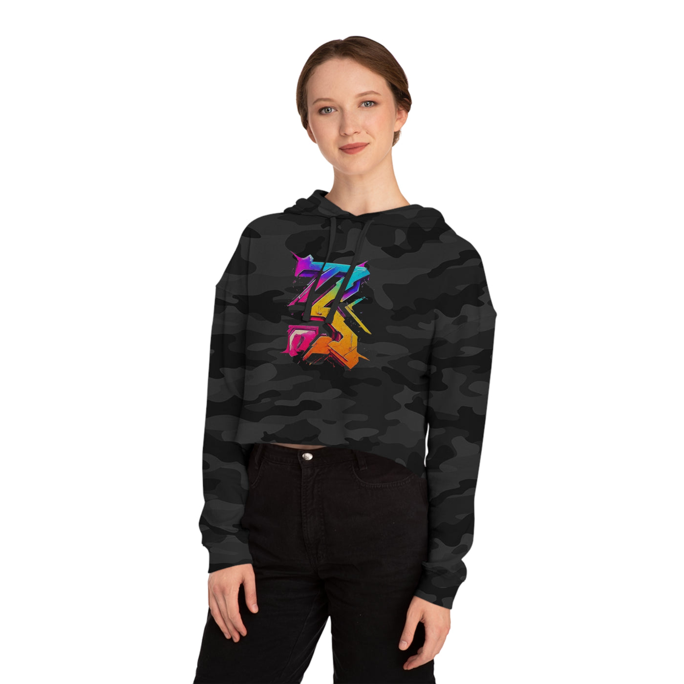 3keyz Big 3 colorway  Women’s Cropped Hooded Sweatshirt with Graphic Design